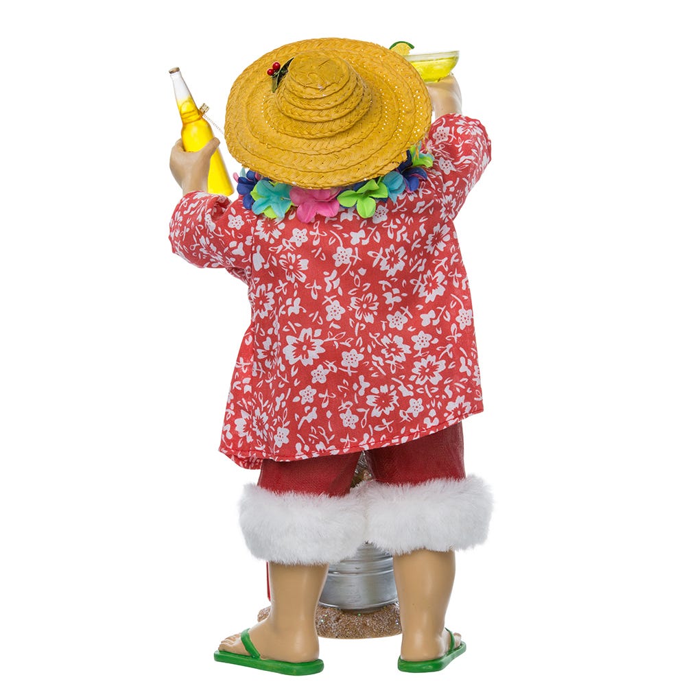 Kurt Adler 10-Inch Fabriché' Beach Santa Set of 2 Pieces